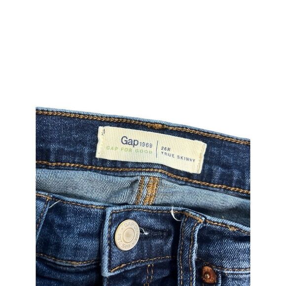 Gap true skinny blue distressed jeans size 26 R - Picture 4 of 4